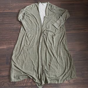 LuLaRoe 46” Long open duster cardigan size Large